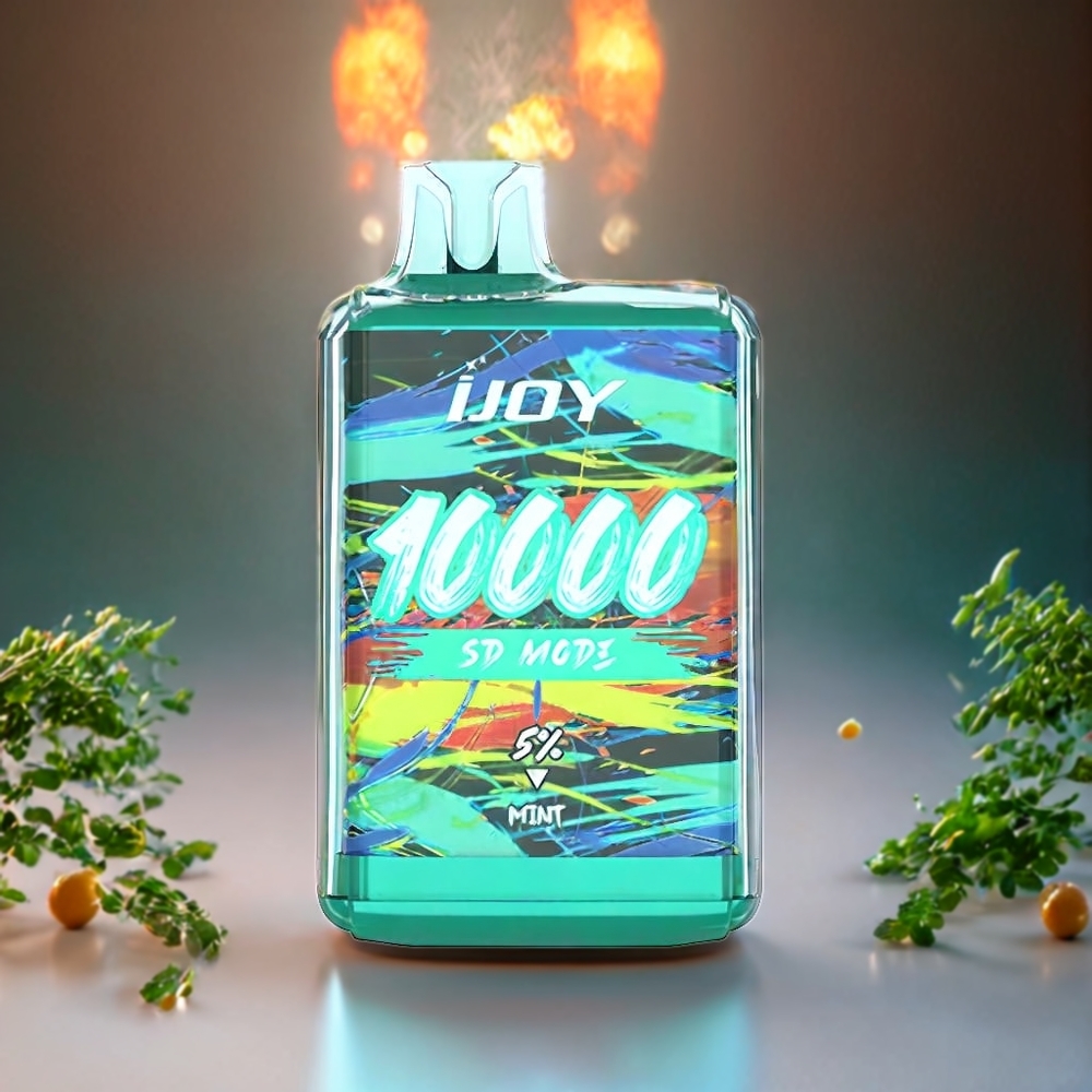 IJOY SD10000 Engangs vape Mynte – Norge Engros – 10000 Puff, 20ml, 5% Nikotin, Type-C Lading