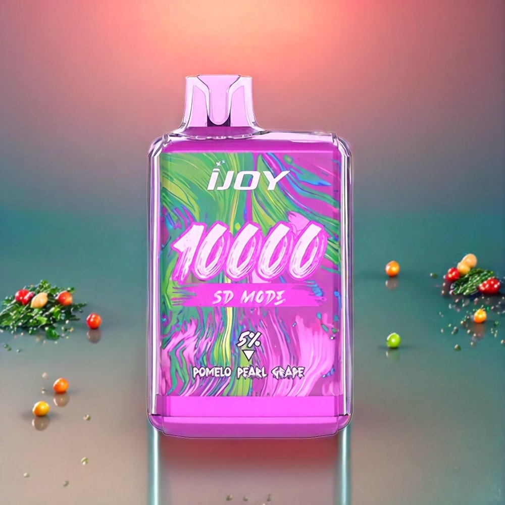 IJOY SD10000 Engangs vape Norge engros – 10000 Puff, 20ml, 5% Nikotin, Justerbar Effekt – Pomersken Drueperle