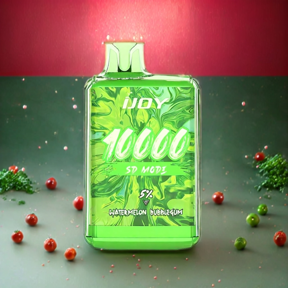 IJOY SD10000 Engangs vape Norge engros – Vannmelon Bubblegum – 10000 Puffs, 20ml, 5% Nikotin, Justerbar Effekt, Type-C Lading
