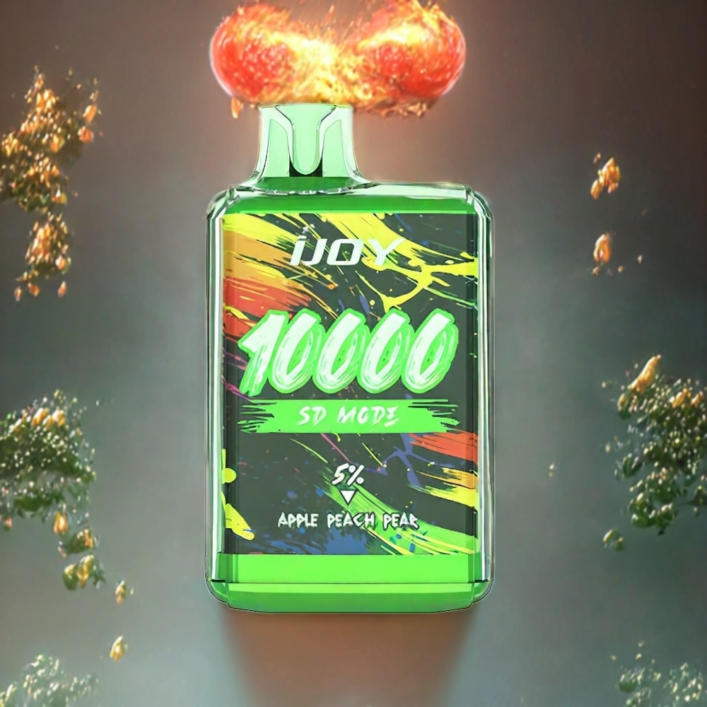 IJOY SD10000 Norge Engros Engangs vape Eple Fersken Pære – 10000 Puff, 20ml, 5% Nikotin, Type-C Lading, Justerbar Effekt