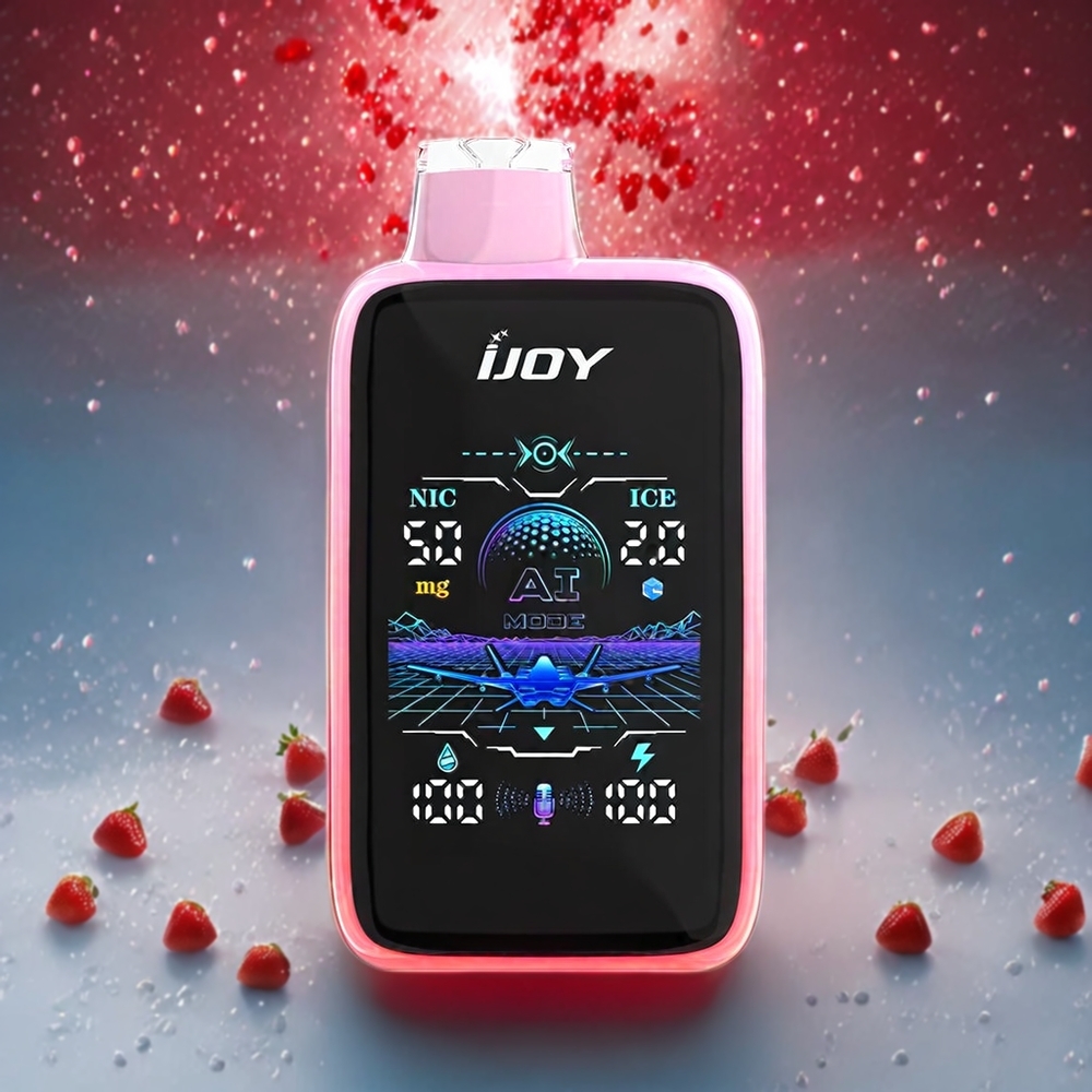 IJOY Uranus Mate 40000 Puffs Norge Engros Engangs vape Jordbær Is med ICE Control, Justerbar Luftstrøm, 20ML E-Væske, Type-C Lading