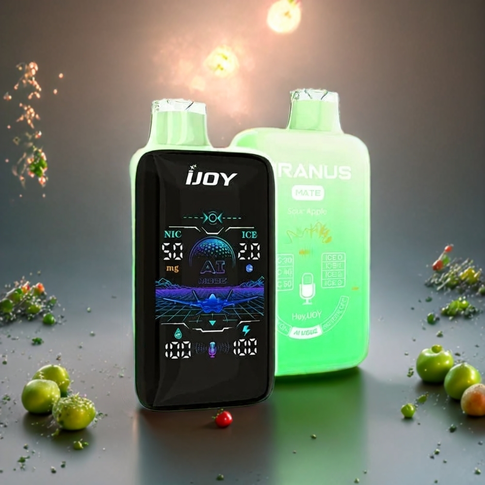IJOY Uranus Mate 40000 Puffs Norge Engros Engangs vape Surt Eple med ICE CONTROL, 1100mAh Batteri & TYPE-C Lading