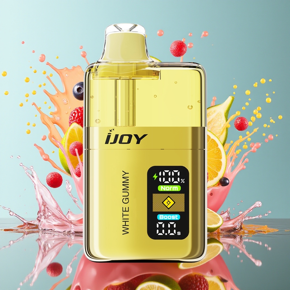 IJOY XP50000 Engangs Vape Hvit Godteri 50000 Puffs 50mg/ml Norge Engros med 1000 mAh Batteri og Type-C Lading