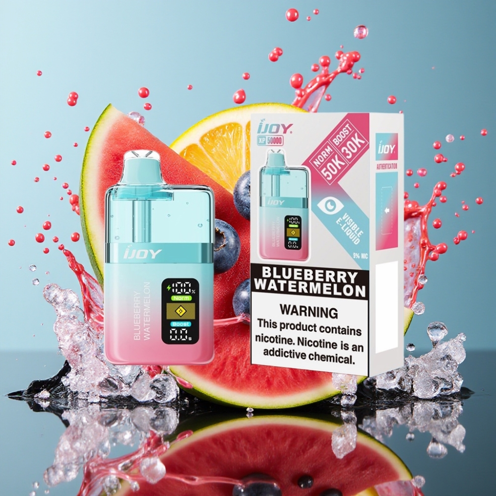IJOY XP50000 Norge Engros Engangs Vape Blåbær Vannmelon – 50000 Puffs, 50mg/ml Nikotin, 1000 mAh, Type-C-lading