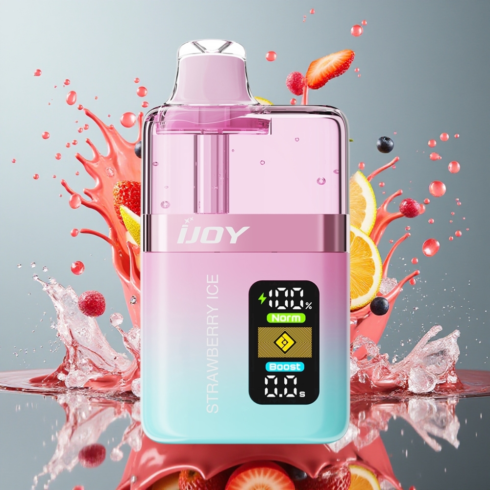 IJOY XP50000 Norge Engros Engangs Vape Jordbær Is 50000 Puffs 50mg/ml 1000 mAh Type-C Justerbar Luftstrøm