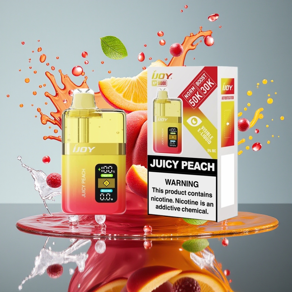 IJOY XP50000 Norge Engros Engangs Vape Juicy Peach 50000 Puffs 50mg/ml 1000 mAh Type-C Lading