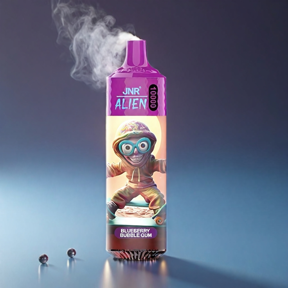 JNR Alien 10000 Puffs Norge Engros – Blåbær Bubble Gum, 850mAh Batteri, Type-C Lading, 20ml E-væske, RGB LED