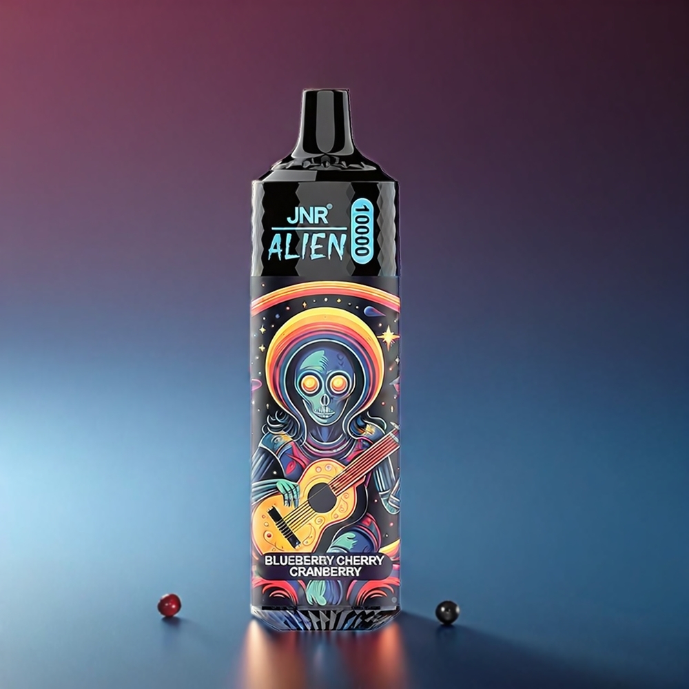JNR Alien 10000 Puffs Norge Engros – Blåbær/Kirsebær/Tranebær – 850mAh Batteri, Type-C Ladning, 1.2 Ohm Mesh Coil, LED (RGB) Lys