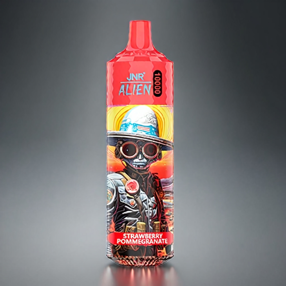 JNR Alien 10000 Puffs Norge Engros – Jordbær/Granate – 850mAh Batteri, Type-C Lading, RGB-Lys