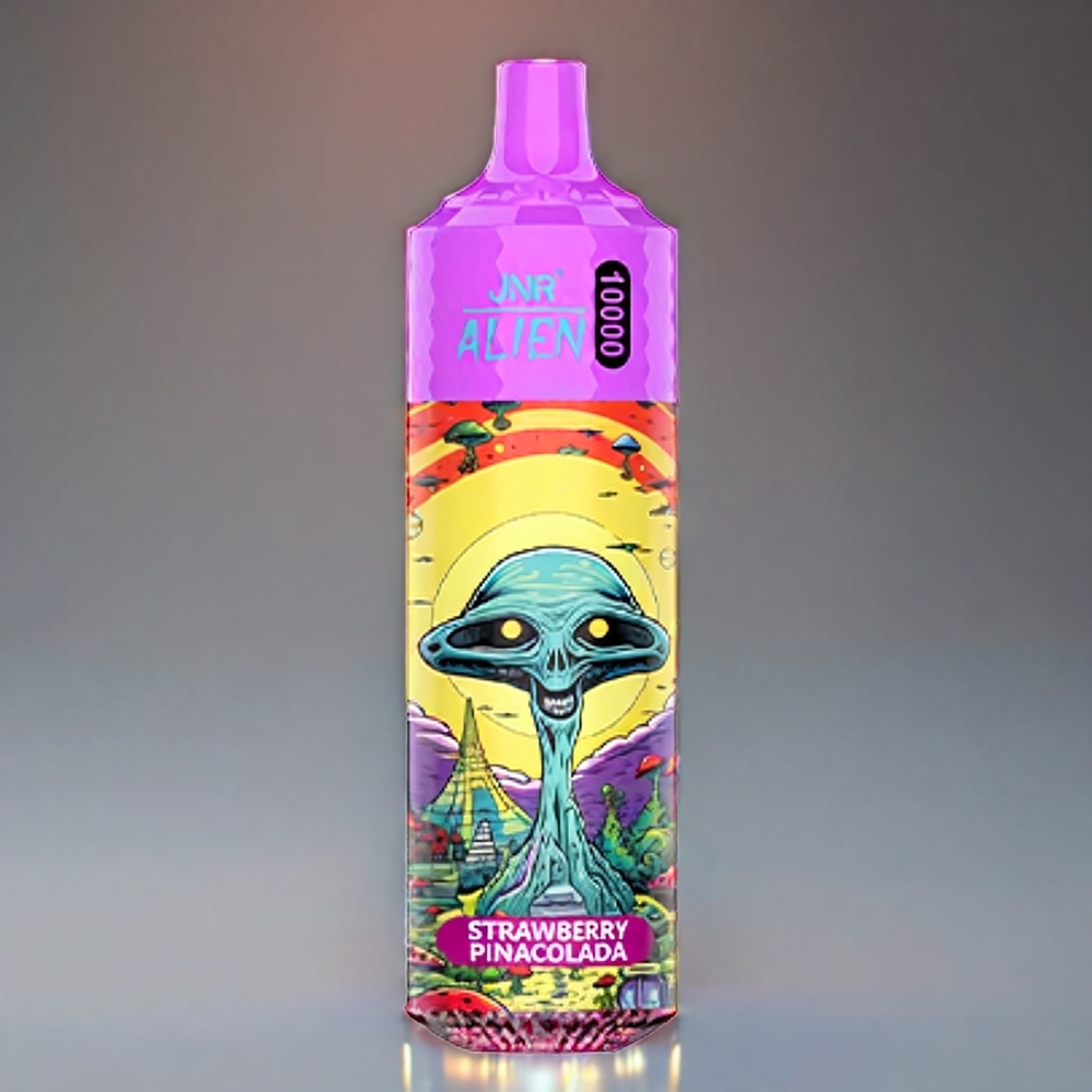 JNR Alien 10000 Puffs Norge Engros – Jordbær Pina Colada med 850mAh Batteri, 1.2 Ohm Mesh Coil & Type-C Lading