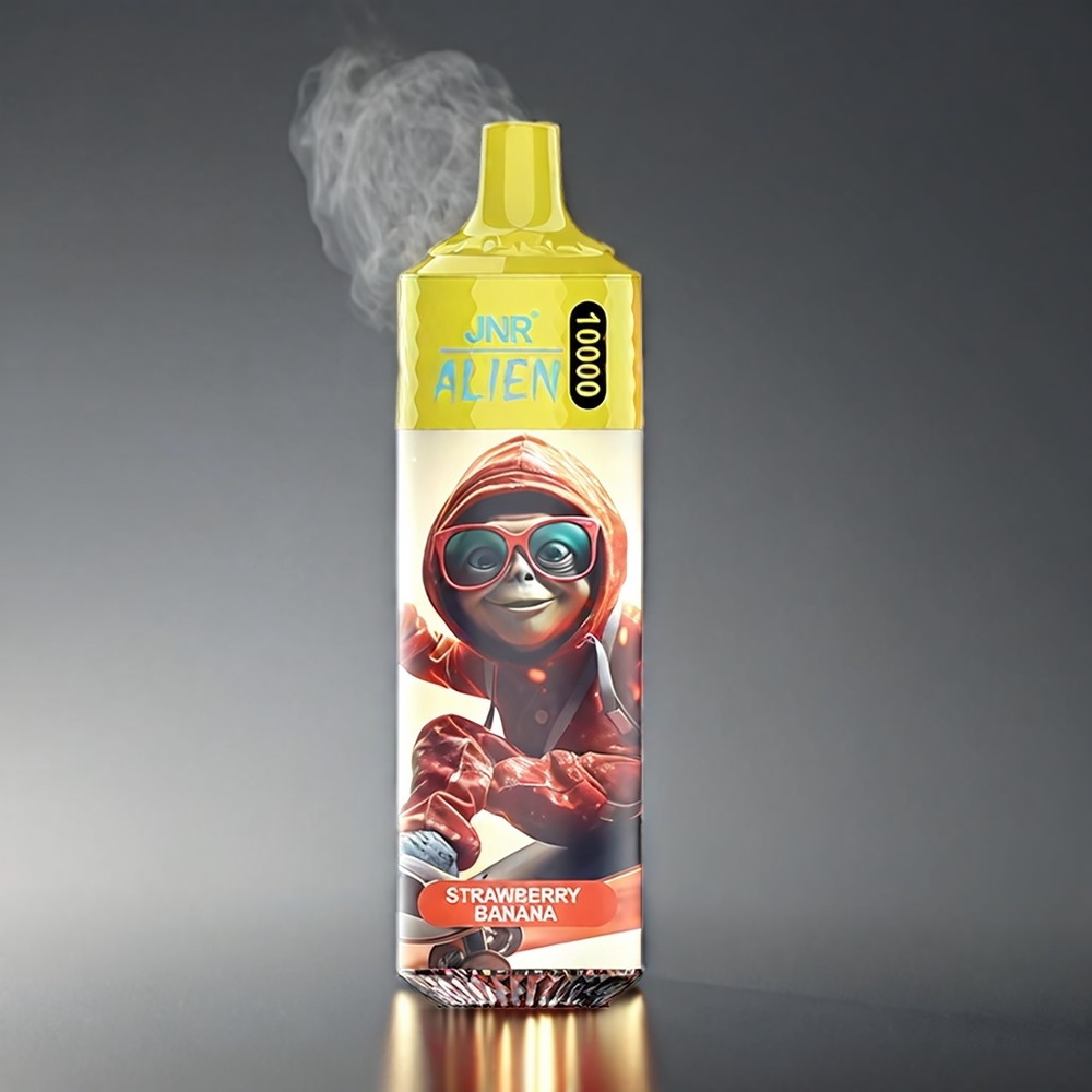 JNR Alien 10000 Puffs Norge Engros – Jordbær og Banan med 850mAh Batteri, Type-C-lading & LED (RGB) Lys