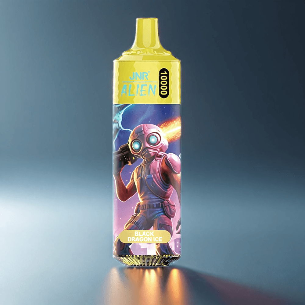 JNR Alien 10000 Puffs Norge Engros – Svart Drage Is med 850mAh Batteri, Type-C Lading, RGB LED