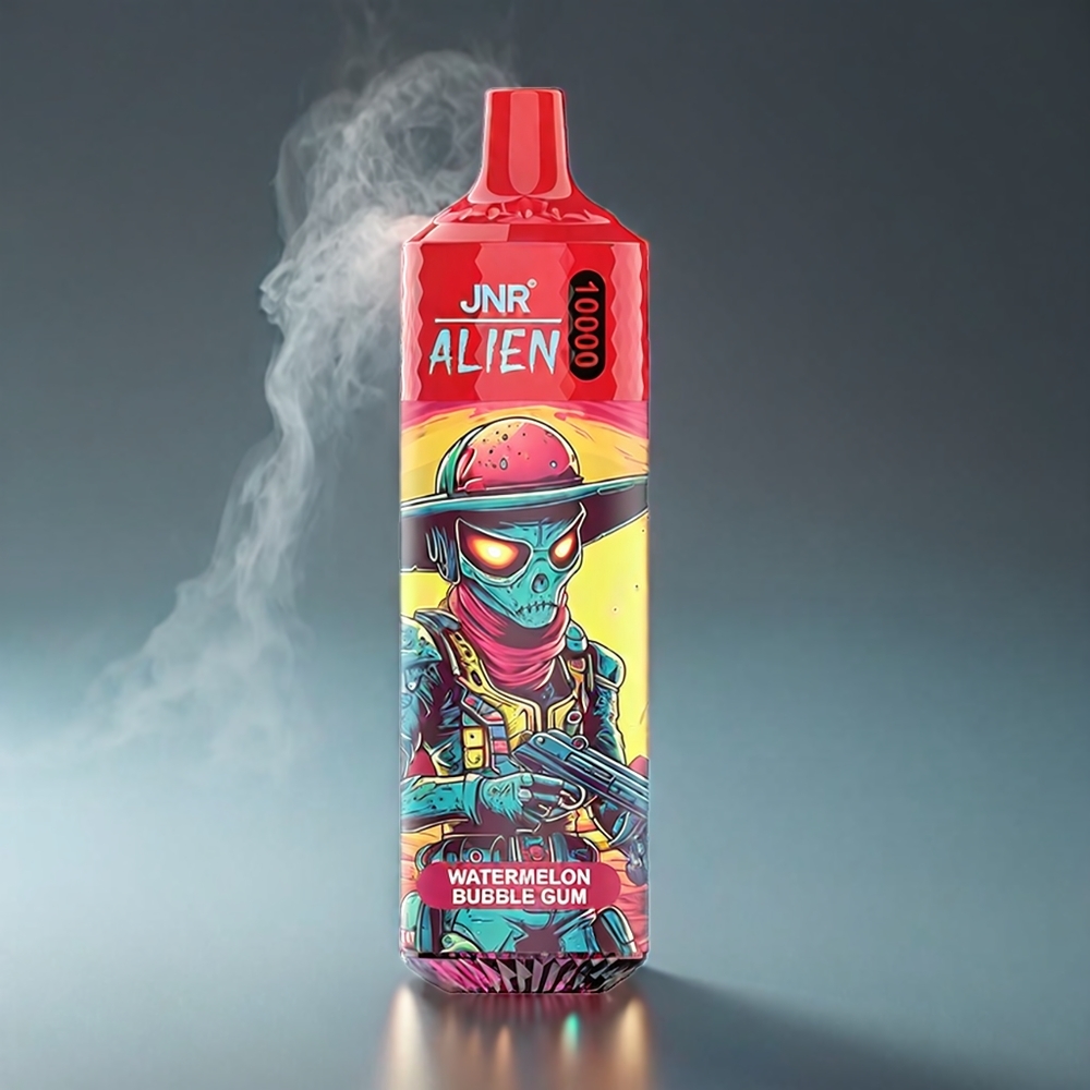 JNR Alien 10000 Puffs Norge Engros Vannmelon Tyggegummi – 850mAh Batteri, Type-C Lading, RGB LED