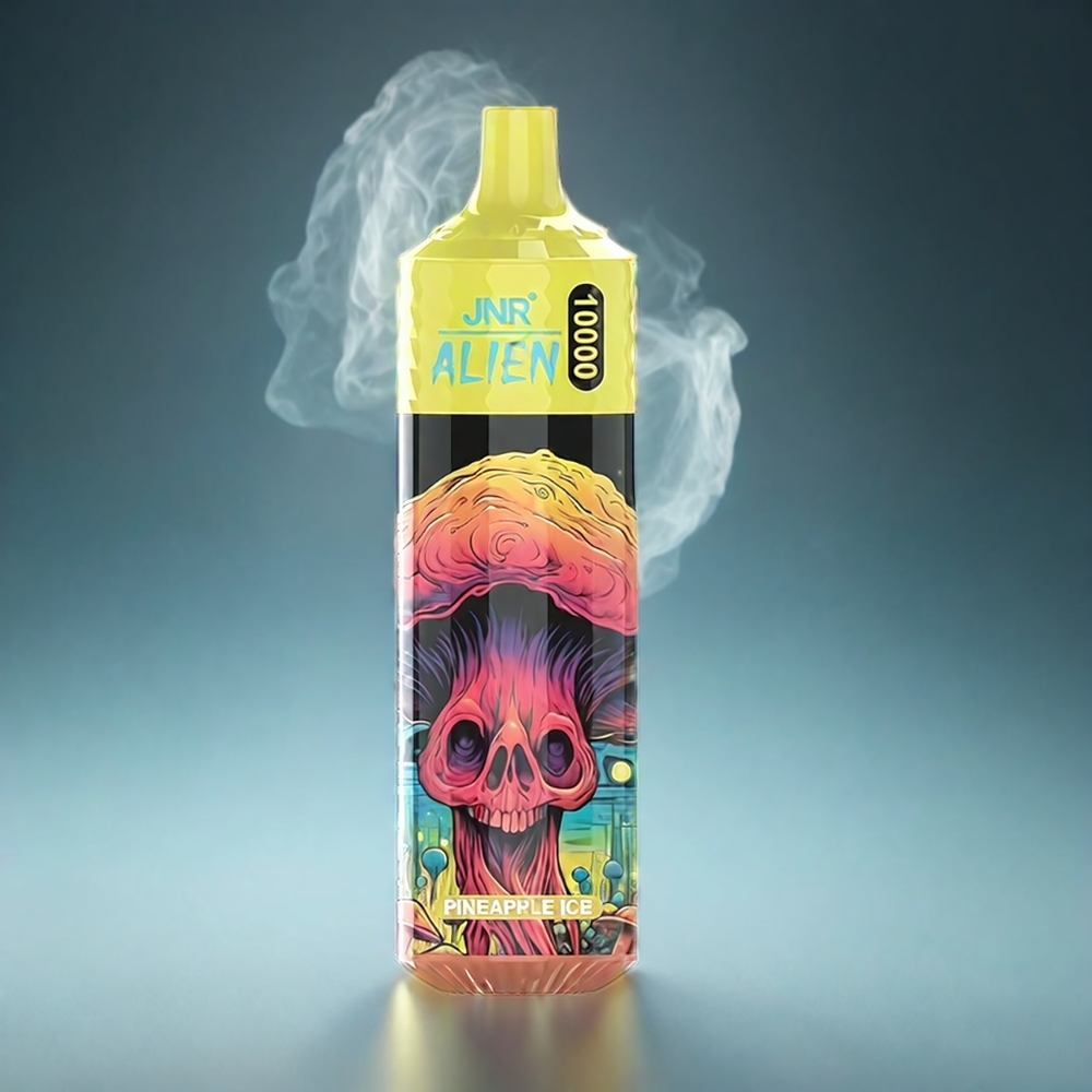 JNR Alien 10000 Puffs Norge Engros med Ananas Is, 850mAh Batteri, Type-C Lading, RGB LED