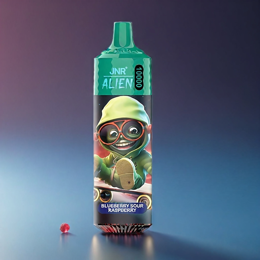JNR Alien Norge Engros 10000 Puffs 850mAh Type-C Hurtiglading Blåbær Sur Bringebær RGB LED