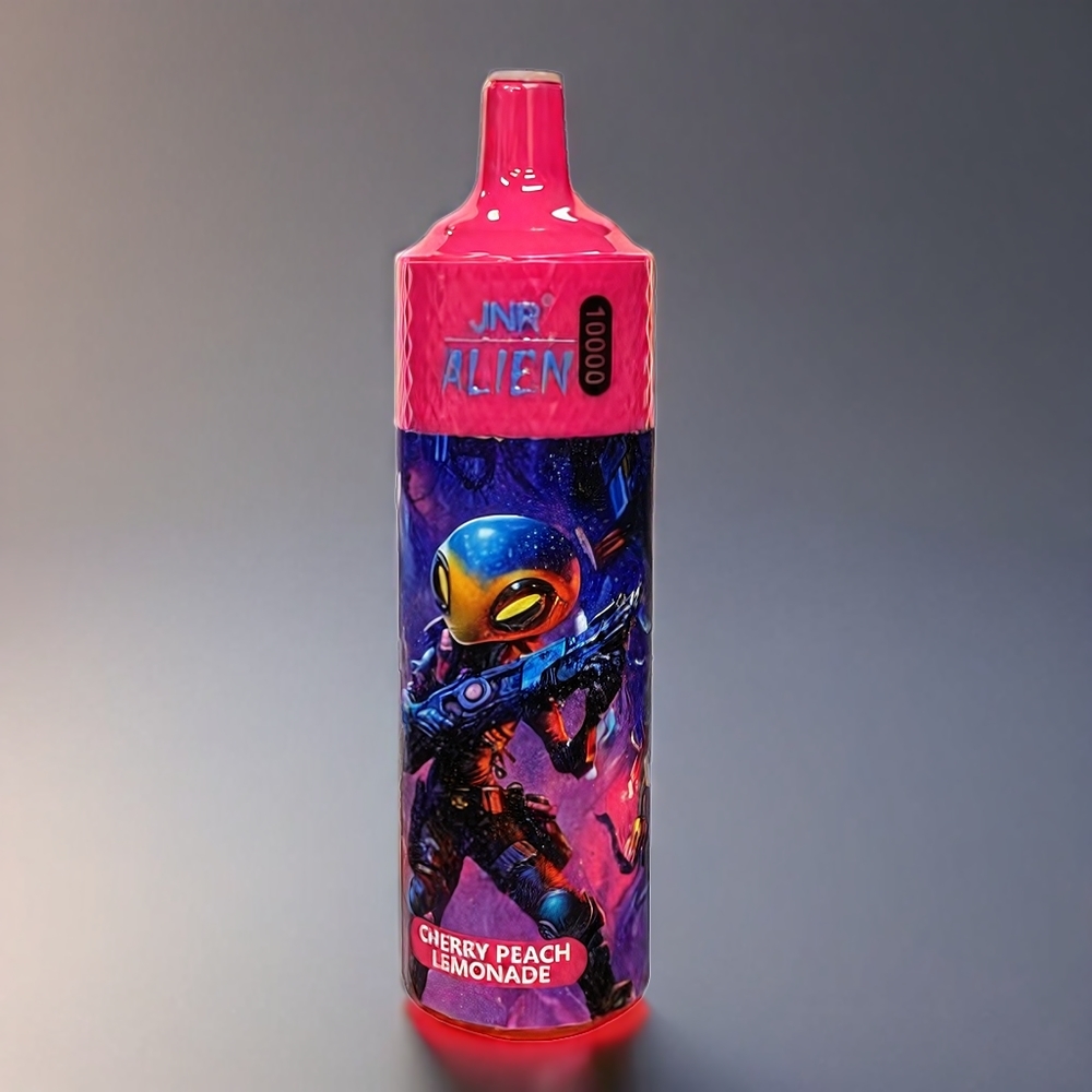 JNR Alien Norge Engros 10000 Puffs 850mAh Type-C LED RGB Sporty Design 20ml E-Liquid Kirsbær Fersken Lemonade
