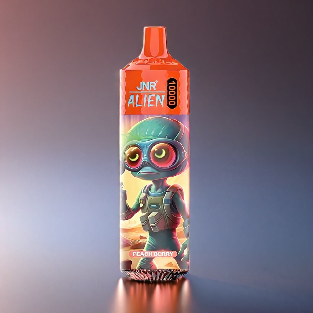 JNR Alien Norge Engros 10000 Puffs 850mAh Type-C RGB LED Fersken & Bær Vape