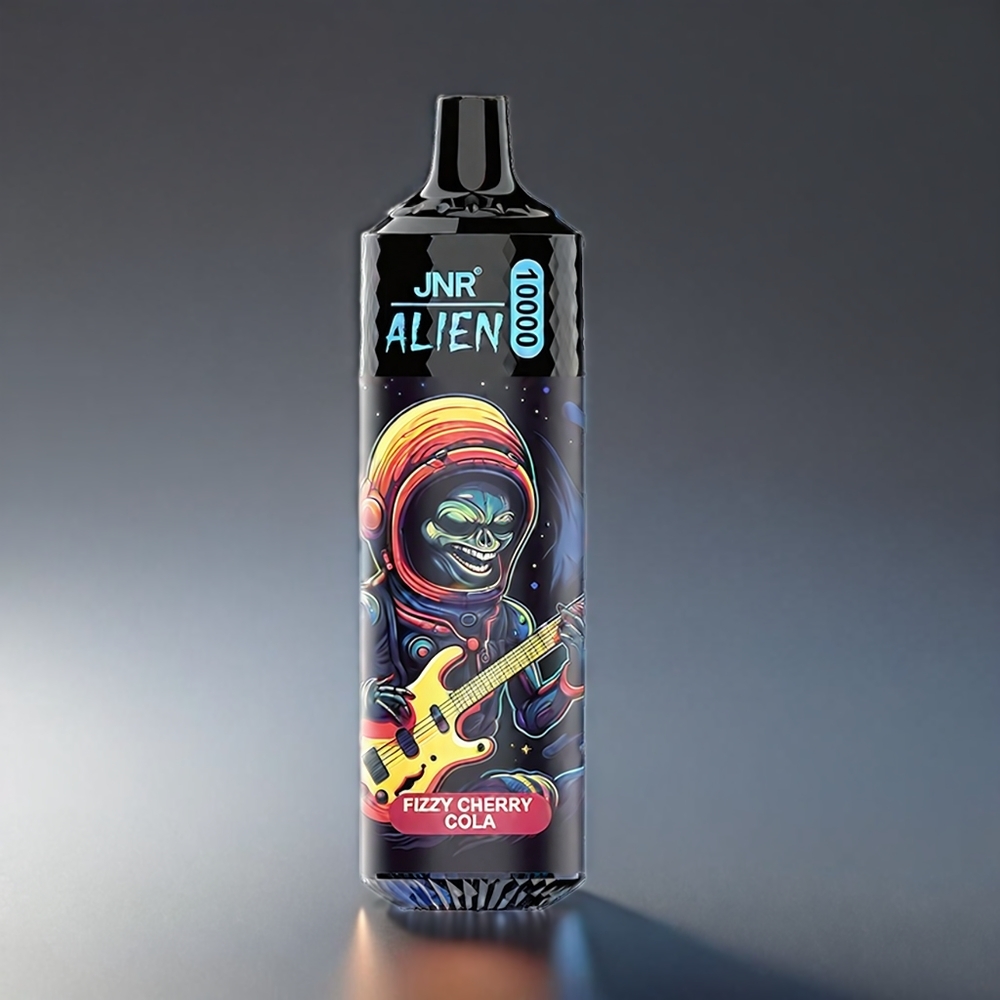 JNR Alien Norge Engros 10000 Puffs Fizzende Kirsebær Cola – 850mAh Batteri, Type-C Lading, RGB-LED, Sporty Design