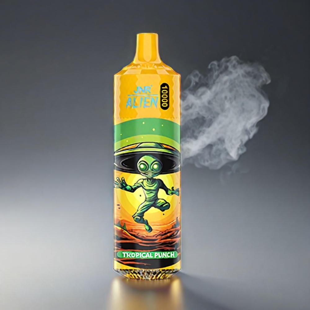 JNR Alien Norge Engros 10000 Puffs Vape Tropisk Punch – 850mAh Batteri, 20ml E-væske, Type-C Hurtiglading, Sporty Design, LED (RGB) Lys