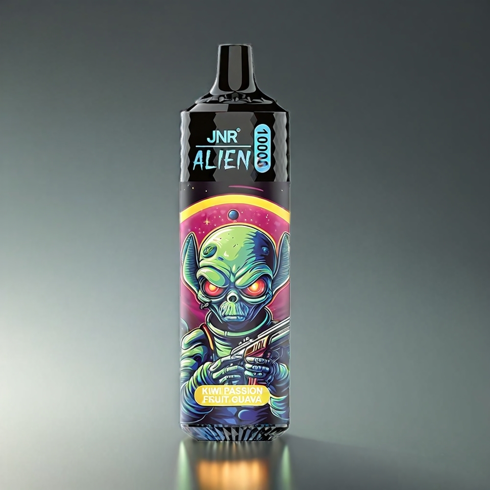 JNR Alien Norge engros 10000 Puffs Vape med Kiwi Pasjonsfrukt Guava – 850mAh Batteri, Type-C Hurtiglading, RGB-LED, Sporty Design, 20ml E-liquid, 1.2 Ohm Mesh Coil
