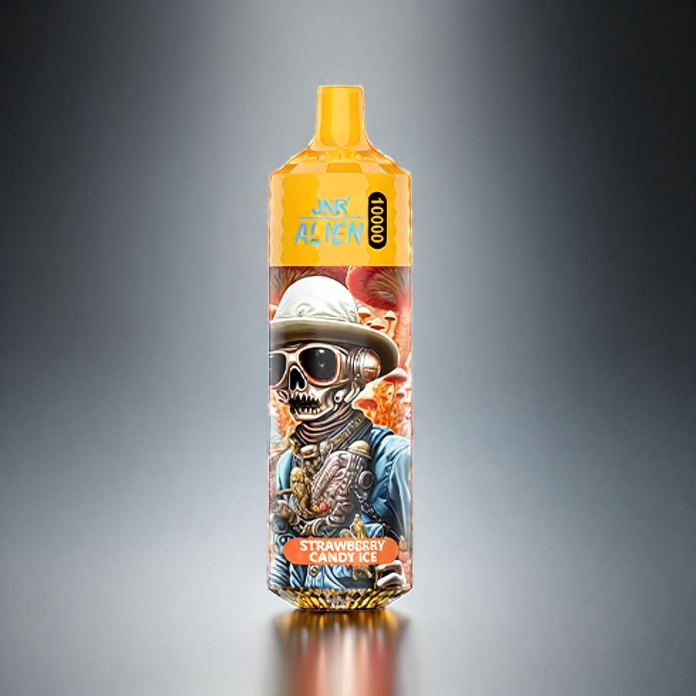 Norge engros JNR Alien 10000 Puffs Jordbær Candy Is med 850mAh Batteri & Type-C Lading