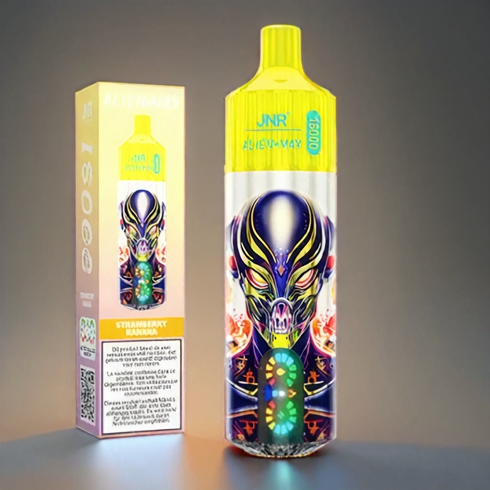 JNR Alien Max 18000 Puffs Norge Engros – Jordbær og Banan med Smart LED Display, Dual Mesh Coil og Type-C Lading