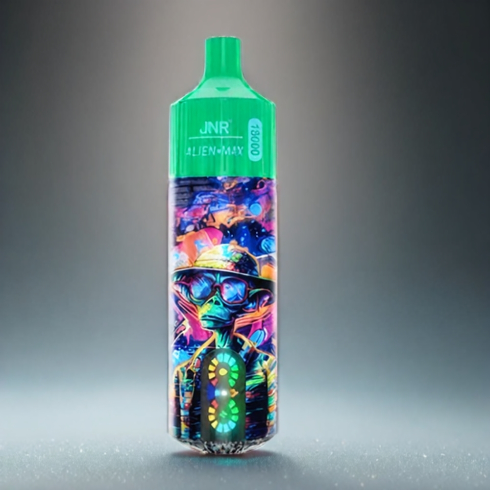 JNR Alien Max 18000 Puffs Norge Engros – Smart LED Display, Dual Mesh Coil, 28ml E-liquid, Frozen Eple (Appel)