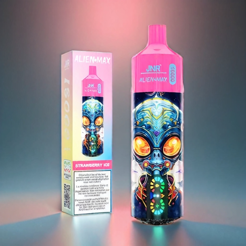 JNR Alien Max 18000 Puffs Norge Engros med Smart LED Display, Dual Mesh Coil & 20 Imponerende Smaker – Jordbær Is