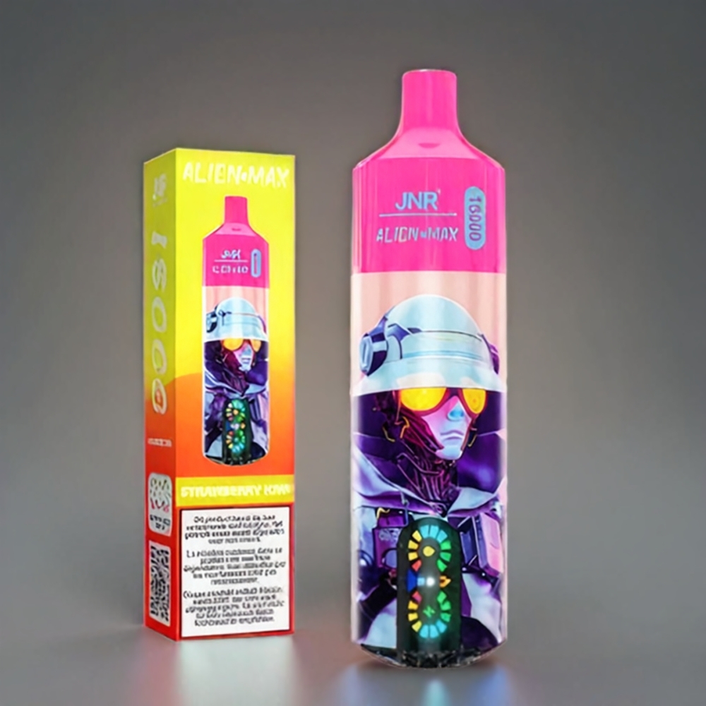 JNR Alien Max 18000 Puffs Norge Engros med Smart LED Display, Dual Mesh Coil, Type-C Lading og Jordbærsmak