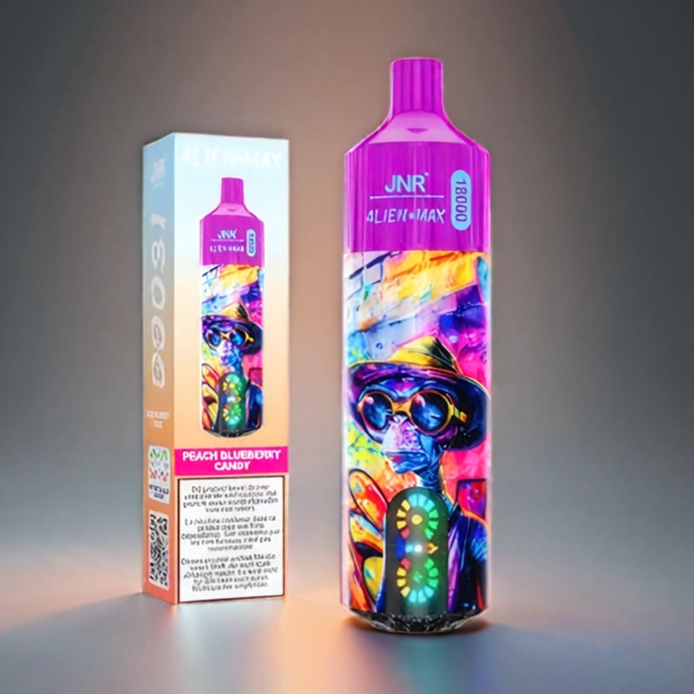 JNR Alien Max Norge Engros 18000 Puffs Smart LED Display Dual Mesh Coil 20 Smaker Fersken Blåbær Candy Type-C Lading