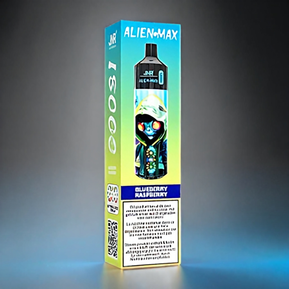 JNR Alien Max Norge Engros 18000 Puffs Vape Blå Bringebær & Kirsebær med Smart LED Display, Dual Mesh Coil og Type-C Lading