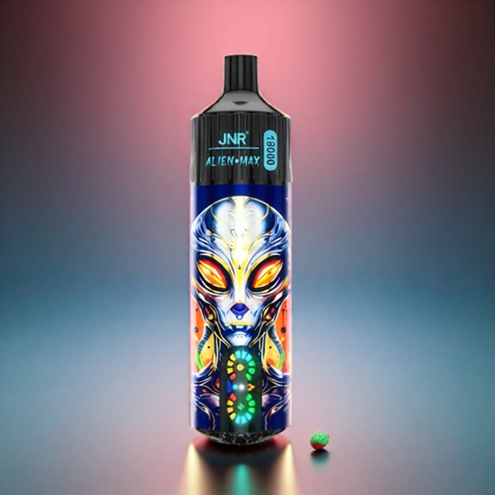 JNR Alien Max Norge Engros 18000 Puffs med Smart LED Display, Dual Mesh Coil & Type-C Ladning – Jordbær Vannmelon Bubblegum