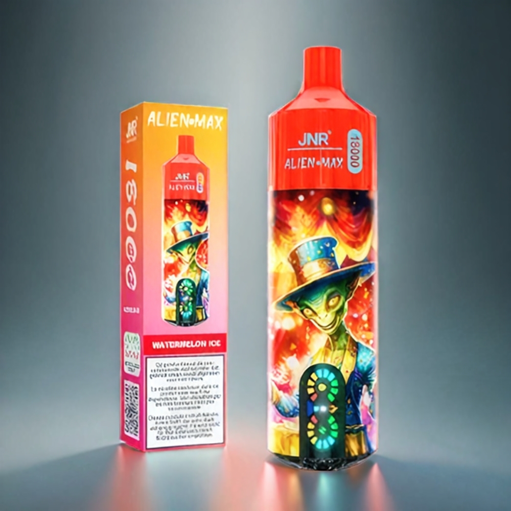 Jnr Alien Max 18000 Puffs Norge Engros Vannmelon Is med Smart LED Display, Dual Mesh Coil & 850mAh Battery