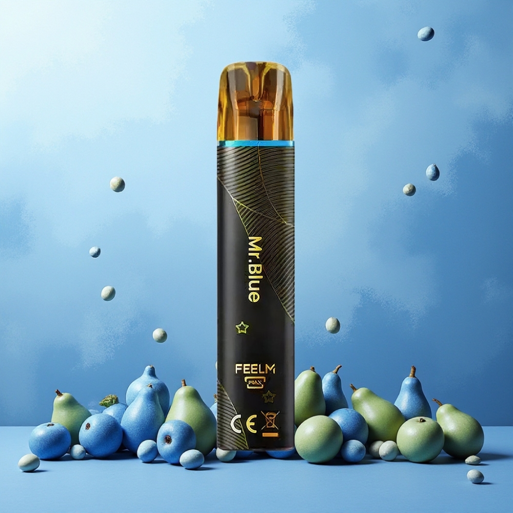 JNR Black&Golden 600+200 Puffs 550mAh Norge Engros Vape til engangsbruk Mr Blå