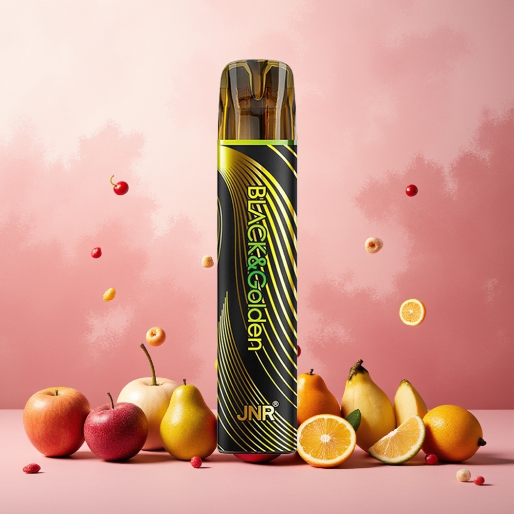 JNR Black&Golden 600+200 Puffs 550mAh Norge Engros Vape til engangsbruk TPD-sertifisert 2ml 2% Nikotin