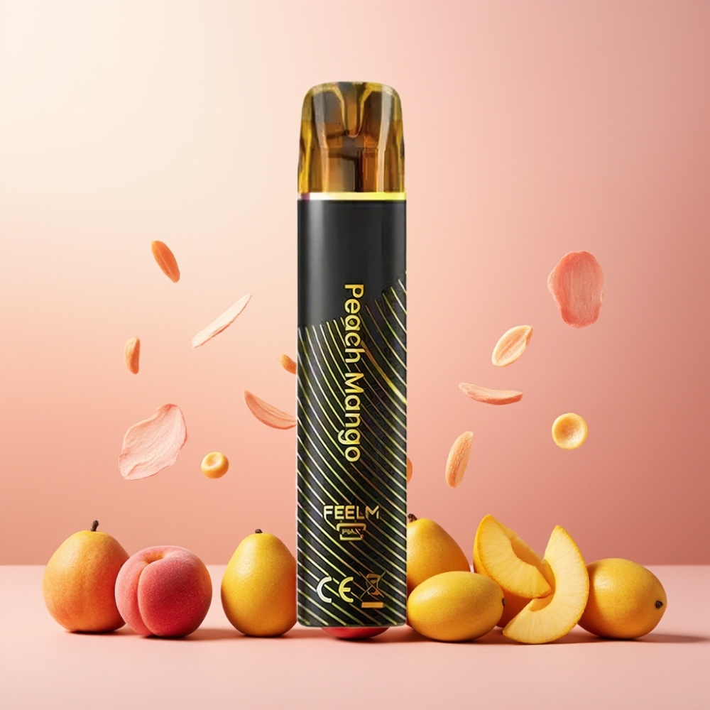 JNR Black&Golden 600+200 Puffs Norge Engros Vape til engangsbruk Peach Mango 550mAh 2ml TPD-sertifisert Nikotin 2%