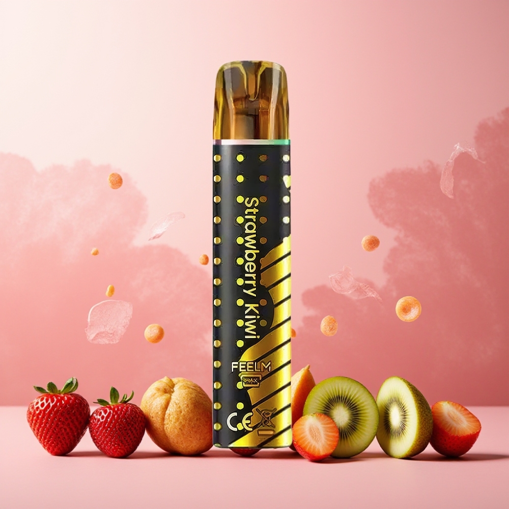 JNR Black&Golden Norge Engros 600+200 Puffs 2ml E-Liquid Vape til engangsbruk Jordbær Kiwi