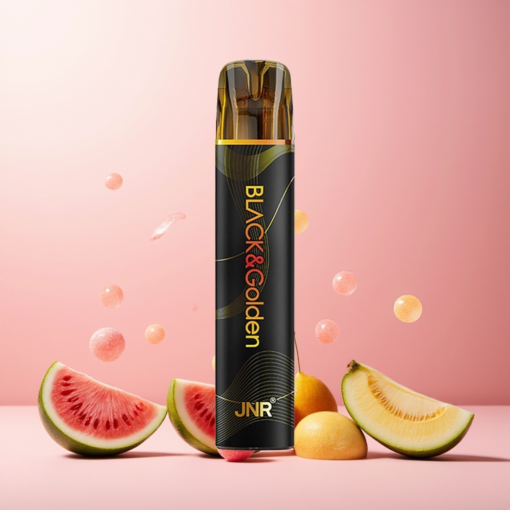 JNR Black&Golden Norge Engros 600+200 Puffs 2ml TPD-sertifisert Vape til engangsbruk Vannmelon Bubble Gum 2% Nikotin
