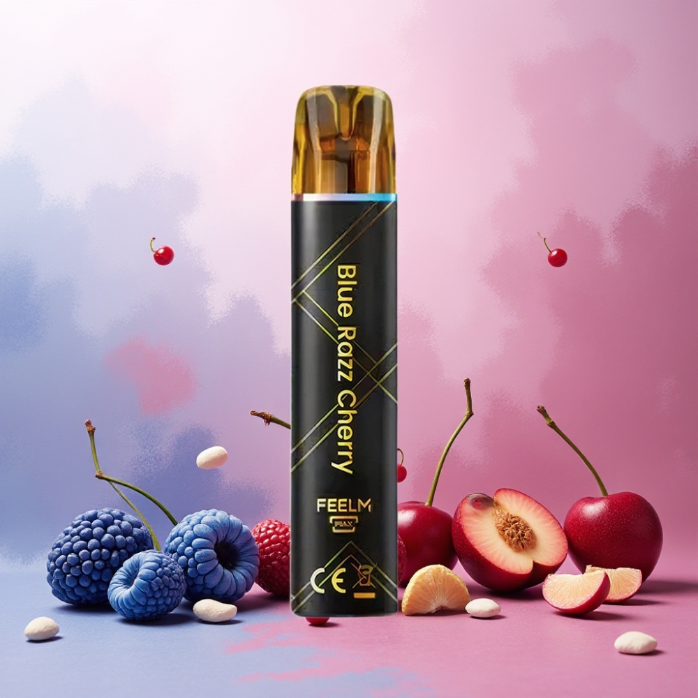 JNR Black&Golden Norge Engros 600+200 Puffs Vape til engangsbruk Blå Bringebær/Kirsebær, 550mAh, 2ml, TPD-sertifisert, 2% Nikotin