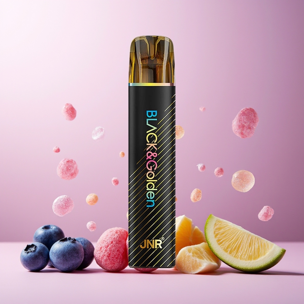 JNR Black&Golden Norge Engros 600+200 Puffs Vape til engangsbruk Blåbærbobletygge 550mAh Batteri 2ml E-Likvid TPD-sertifisert