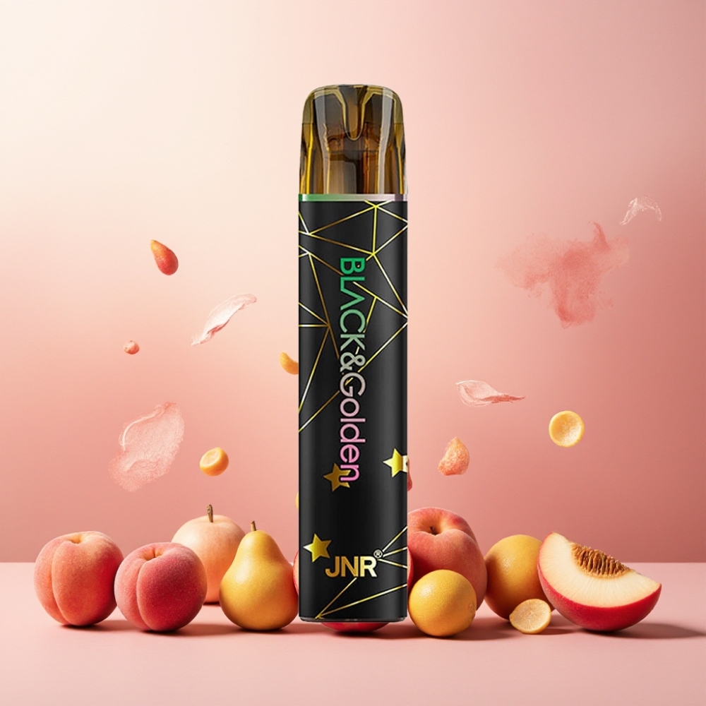 JNR Black&Golden Norge Engros 600+200 Puffs Vape til engangsbruk Fersken (Peach) 550mAh 2ml TPD-sertifisert