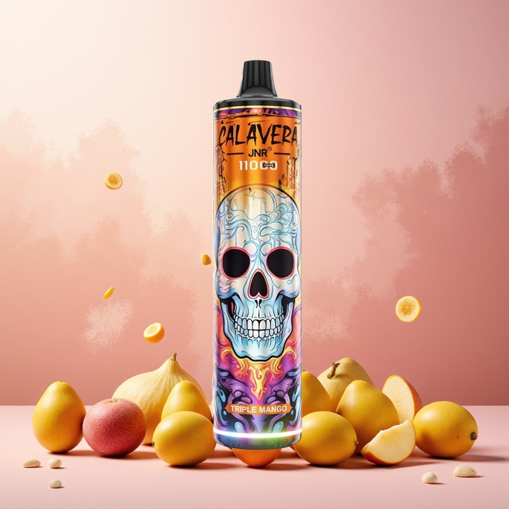 JNR Calavera 11000 Puffs Engangs Vape Norge Engros – Triple Mango, Type-C lading, 850 mAh batteri, 21ml e-væske, 1.0ohm mesh coil, 0/2/5% nikotin
