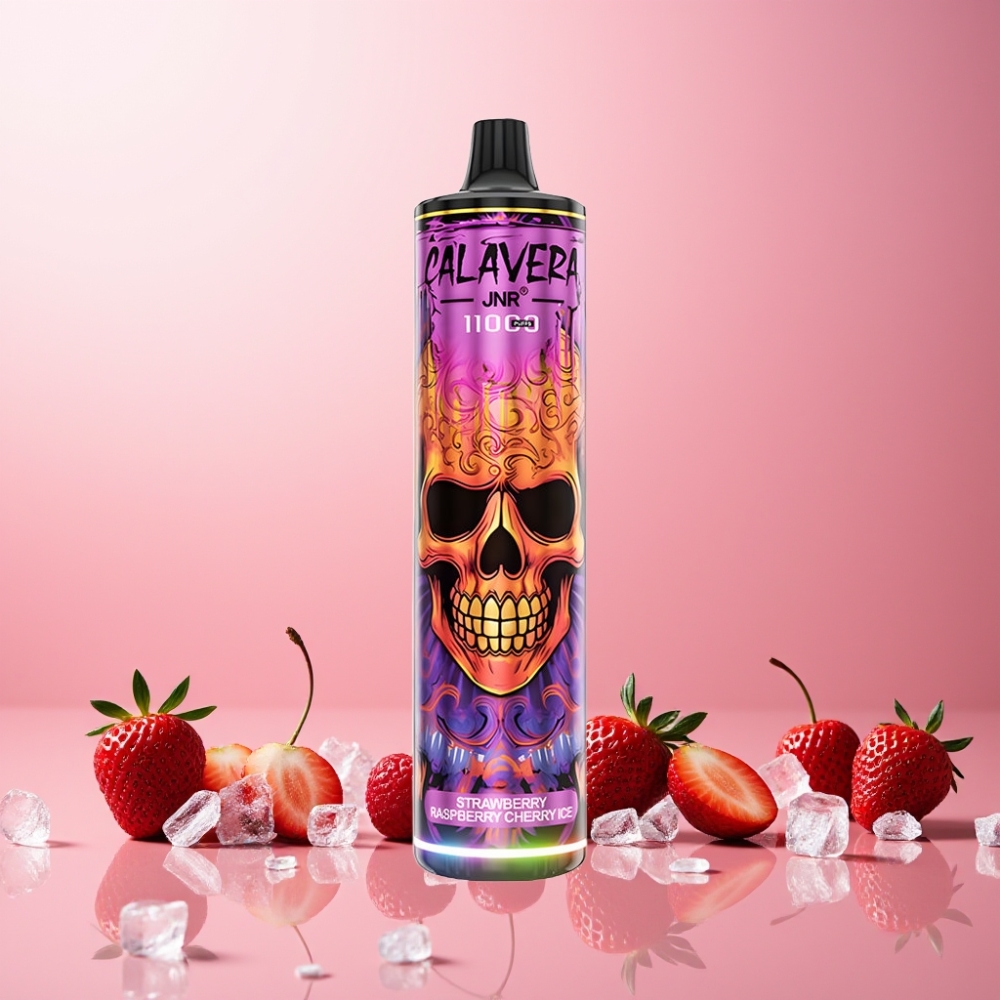 JNR Calavera 11000 Puffs Norge Engros Vape til engangsbruk Jordbær Bringebær Kirsebær Is med Type-C lading, 850 mAh batteri, 21ml e-væske