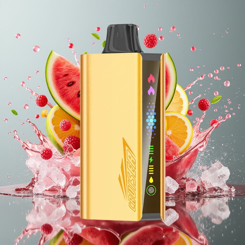 JNR Cruiser 12000 Puffs No-Charge Engangs Vape Norge Engros – Vannmelon Is – 3500 mAh Batteri, 25ml E-væske, Full-Metal Aluminiumsdesign
