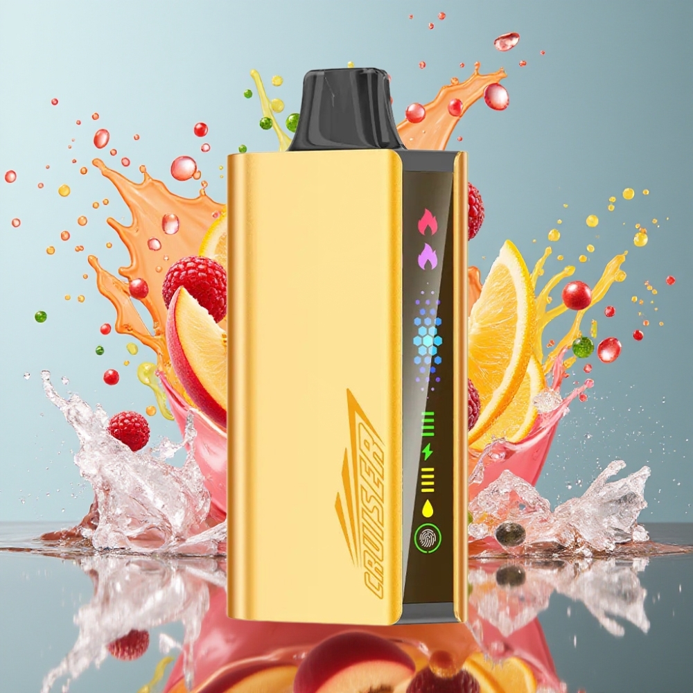 JNR Cruiser Norge Engros 12000 Puffs No-Charge Engangs Vape Fersken Is med 3500 mAh Batteri og Full-Metal Aluminum Body