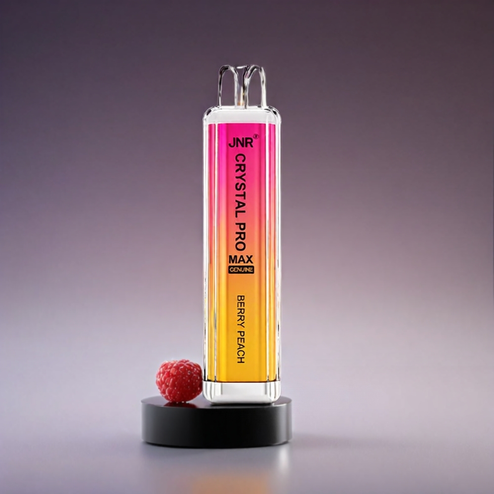 JNR Crystal Pro Max 5000 Puffs Norge engros med 1400mAh batteri og 1.0ohm mesh coil – Bær og fersken, 12ml e-væske, 10 stk/pakke