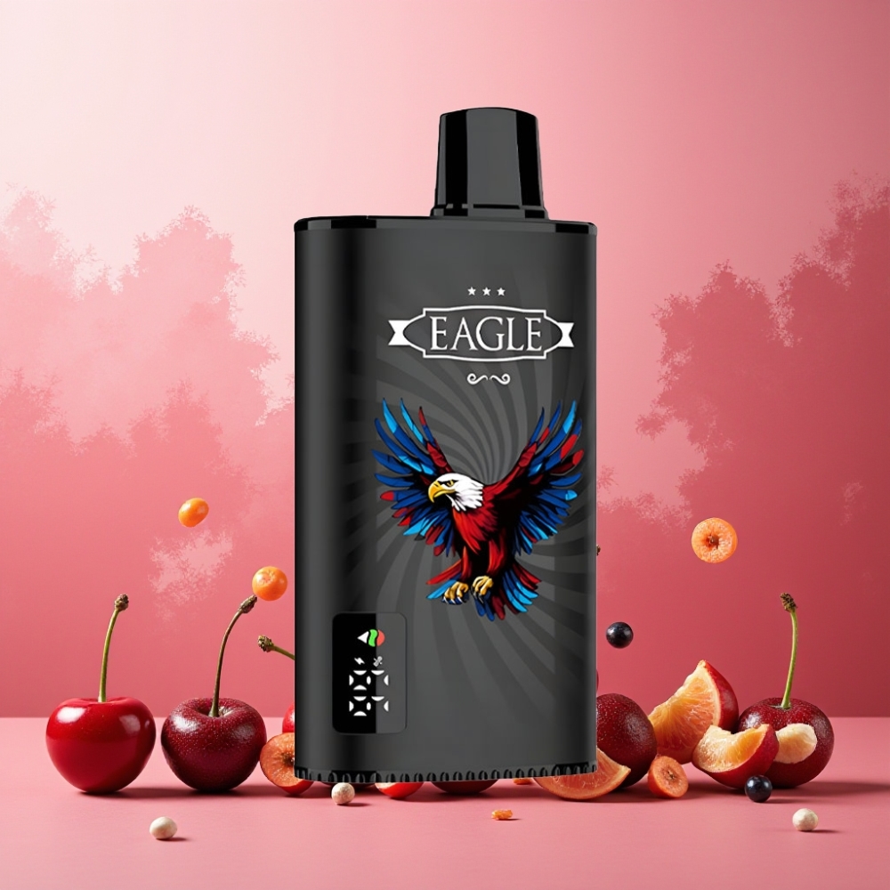 JNR EAGLE Smart Norge Engros 23000 Puffs Vape til engangsbruk Kirsebær Cola med Digital Skjerm, 1.0ohm Mesh Coil og Justerbar Luftstrøm