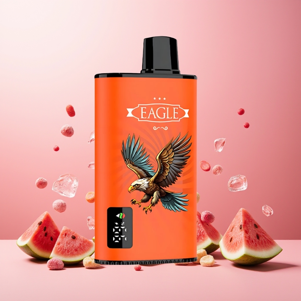 JNR EAGLE Smart Norge Engros 23000 Puffs Vape til engangsbruk Vannmelon Is med Digital Skjerm, Justerbar Luftstrøm og Type-C Lading