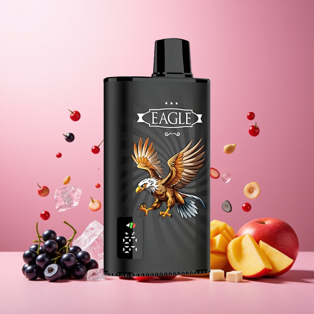 JNR EAGLE Smart Norge Engros 23000 Puffs Vape til engangsbruk med Digital Skjerm, Justerbar Luftstrøm og Type-C Lading – Solbær Mango Is