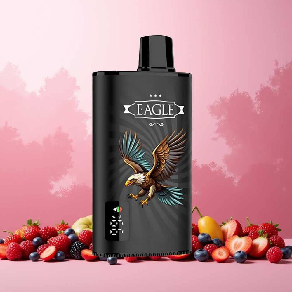 JNR EAGLE Smart Norge Engros Vape til engangsbruk 23000 Puffs med Digital Skjerm, Justerbar Luftstrøm og Type-C Lading – Blandede Bær